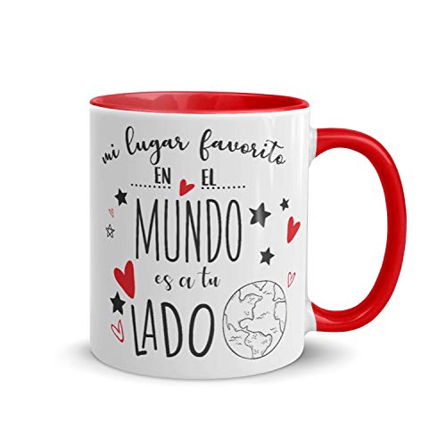 Kembilove Tazas de Desayuno para Parejas – Taza de Café Rojas con Mensaje Mi lugar favorito en el mundo es a tu lado – Regalos Originales para Regalar en San Valentín, Cumpleaños – Tazas de 350 ml Kembilove Tazas de Desayuno para Parejas – Taza de Café Rojas con Mensaje Mi lugar favorito en el mundo es a tu lado – Regalos Originales para Regalar en San Valentín, Cumpleaños – Tazas de 350 ml