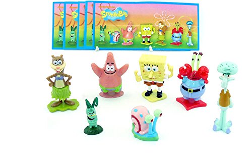 Kinder Überraschung, un juego Bob esponja Figuras de 2012 con todos Folletos