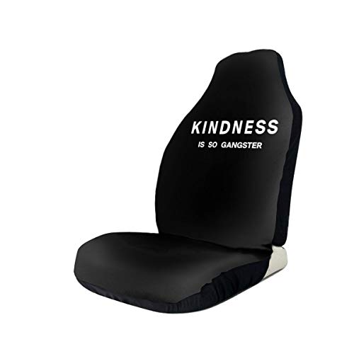 Kindness Is So Gangster - Fundas universales para asientos delanteros de coche, camiones y SUV, negro, 2 PC