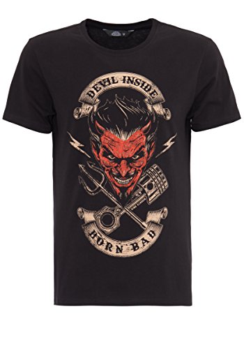 King Kerosin Devil Inside Camiseta, Schwarz, S para Hombre