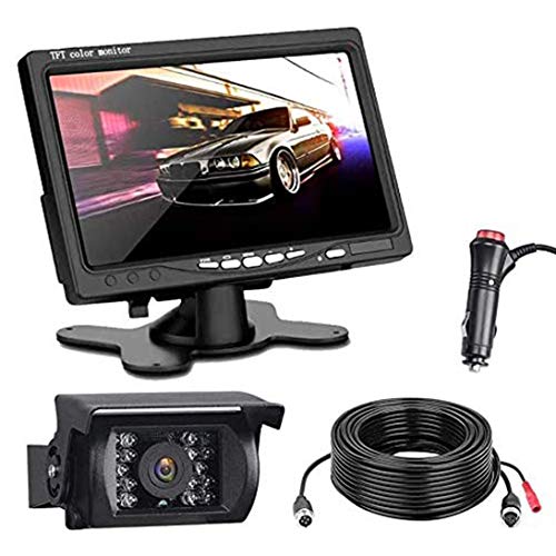Kit de cámara de marcha atrás y monitor con cable, pantalla LCD TFT de cámara de marcha atrás de visión nocturna de 7 pulgadas, conjunto de monitor de cámara de marcha atrás para Bus/Camión/remolque Kit de cámara de marcha atrás y monitor con cable, pantalla LCD TFT de cámara de marcha atrás de visión nocturna de 7 pulgadas, conjunto de monitor de cámara de marcha atrás para Bus/Camión/remolque