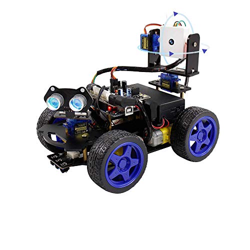 KKmoon Smart Robot Car Kit Wifi Cámara Control remoto STEM Education Toy Car Robot Kit Compatible con Arduino Learner Support Scratch DIY codificación para niños adolescentes adultos