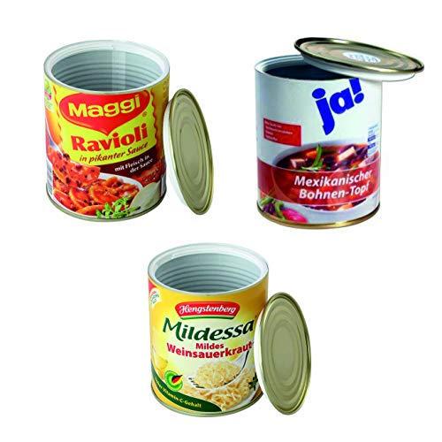 kogu Caja fuerte con forma de latas de conserva, 3 unidades, para ravioli, con forma de lata