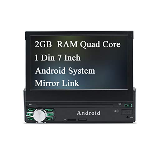KXT1 Android 6.0 Car Stereo 1 Din 2GB RAM 16GB ROM Quad Core Pantalla Táctil de 7 Pulgadas Wi-Fi Incorporado BT Control del Volante Mirror Link Auto Radio (AM / FM / RDS)