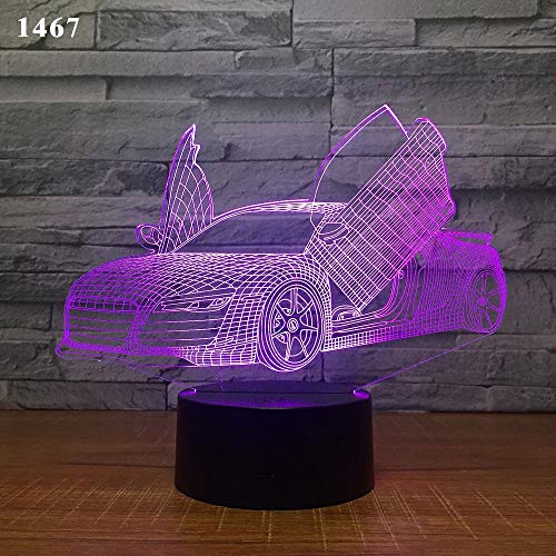 Lámpara Noche luz nocturna Deja la luz de la noche de ilusión óptica en 3D para niños, 7 colores que cambian la lámpara de escritorio de la mesa táctil para el dormitorio de los niños, cargador USB Re Lámpara Noche luz nocturna Deja la luz de la noche de ilusión óptica en 3D para niños, 7 colores que cambian la lámpara de escritorio de la mesa táctil para el dormitorio de los niños, cargador USB Re