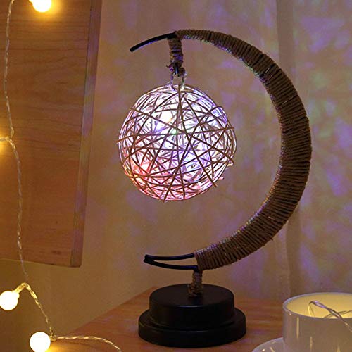 Lámpara Noche luz nocturna Lámparas decorativas hechas a mano LED lámpara de mesa de luz de noche USB de hierro forjado lámpara de modelado de vidrio lámpara de cobre lámpara de cáñamo hecha a mano, r