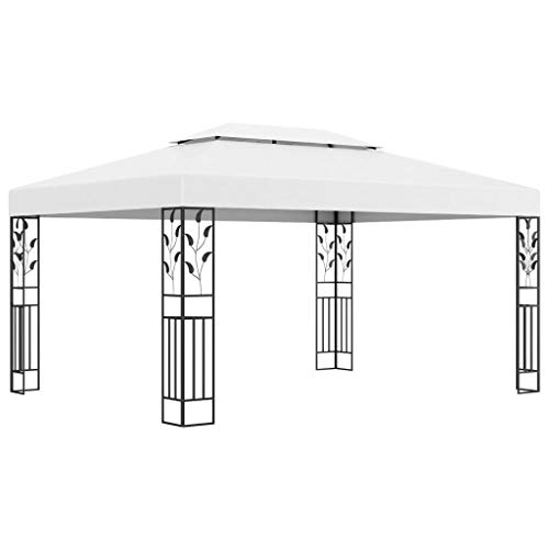 Lasamot Pabellón con Doble Techo jardín pabellón protección Solar Tienda de jardín Impermeable para jardín Mercado Camping Bodas 3x4 m Blanco Lasamot Pabellón con Doble Techo jardín pabellón protección Solar Tienda de jardín Impermeable para jardín Mercado Camping Bodas 3x4 m Blanco