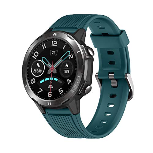 LATEC Smartwatch, Reloj Inteligente con 1.3" Pantalla Táctil Completa, Pulsera Actividad Inteligente Hombre Mujer 5ATM Impermeable Reloj Deportivo con Cronómetro Pulsómetro para Android y iOS (Verde)