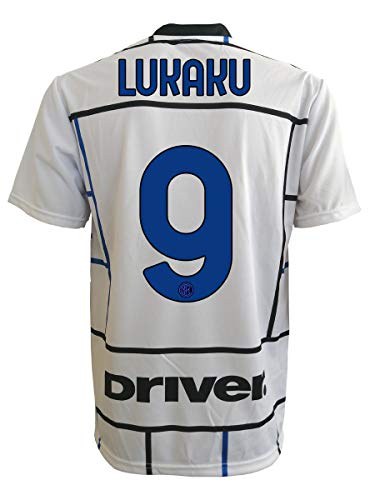 L.C. Sport - Camiseta interior de segunda generación, modelo Lukaku 9, réplica autorizada 2020-2021, para niño (tallas 2-4-6-8-10-12) para adulto (S M L XL), Nero Azzurro, S