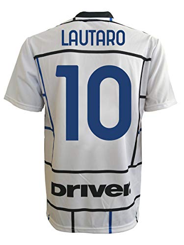 L.C. SPORT Segunda camiseta del Inter Lautaro Martinez 10, réplica autorizada 2019-2020 para niño (tallas 2, 4, 6, 8, 10, 12), adulto (S, M, L, XL) (4/5 años)