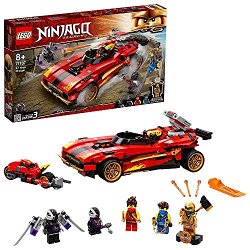 LEGO 71737 NINJAGO Legacy 71737 Deportivo Ninja X-1, Coche y Moto de Juguete con Figura Dorada de Cole