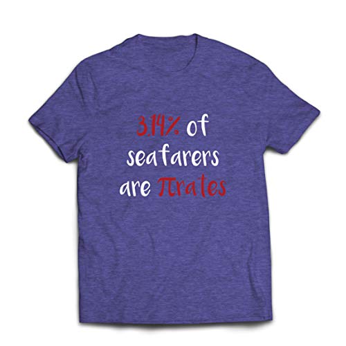 lepni.me Camisetas Hombre 3.14% de los Marineros Son Pi-Rates Matemáticas Cuota de Humor (Medium Brezo Azul Multicolor)