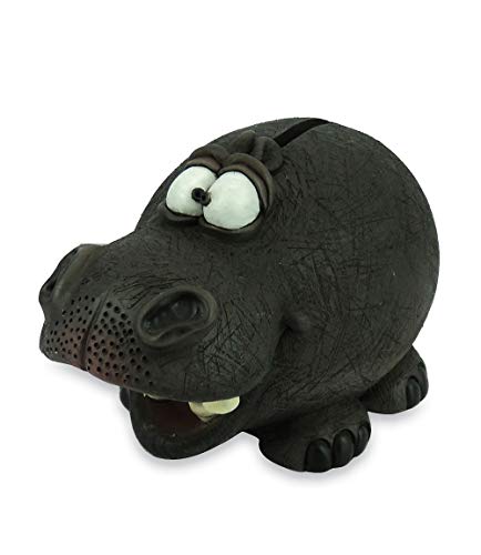 Les Alpes Orig. Figura de hipopótamo hucha, 15 cm, figura pintada a mano, de resina sintética, colección Funny Animal Collection - 014 92811
