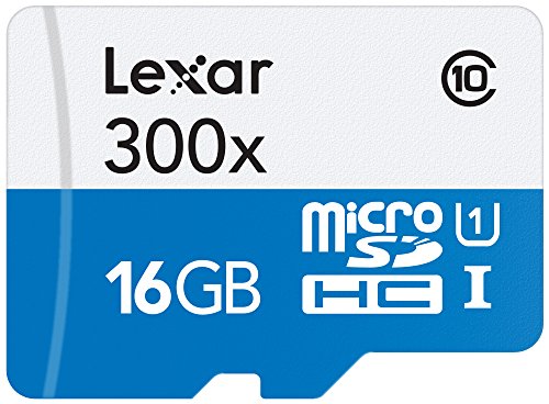Lexar LSDMI16GBB1EU300A - Tarjeta de Memoria microSD de 16 GB (con hasta 45 MB/s, Clase 10 UHS-I, Velocidad de 300x)