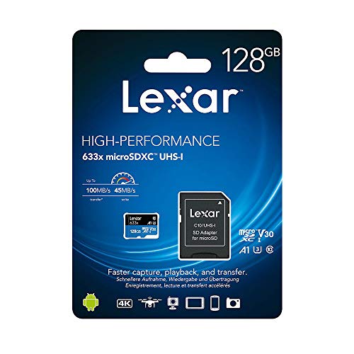 Lexar Tarjeta microSDXC 128GB UHS-I de Alto Rendimiento 633x U3 100MB/s
