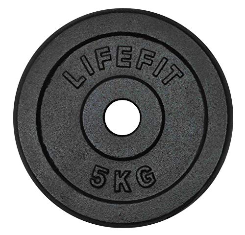 Lifit - Discos de pesas (5 kg), color negro