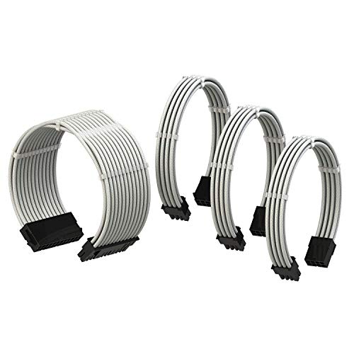 LINKUP - Cable con Manguito - Prolongación de Cable para Fuente de Alimentación con Kit de Alineadores┃1x 24P (20+4) MB┃1x 8P (4+4) CPU┃2X 8P (6+2) GPU┃30CM 300MM - Blanco LINKUP - Cable con Manguito - Prolongación de Cable para Fuente de Alimentación con Kit de Alineadores┃1x 24P (20+4) MB┃1x 8P (4+4) CPU┃2X 8P (6+2) GPU┃30CM 300MM - Blanco