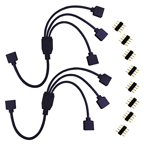 LitaElek Cable divisor de luz LED RGB de 4 pines, 1 a 3 puertos hembra cable de conexión para RGB 5050 3528 2835 LED cinta de luz, retroiluminación RGB LED TV (1 a 3 divisores, 2 unidades, negro) LitaElek Cable divisor de luz LED RGB de 4 pines, 1 a 3 puertos hembra cable de conexión para RGB 5050 3528 2835 LED cinta de luz, retroiluminación RGB LED TV (1 a 3 divisores, 2 unidades, negro)