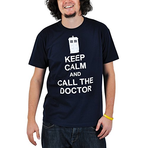 Llamar al médico Camiseta Doctor Who Camiseta de la Fan de la televisión .Serie con Tardis Azul S-XXL - XL