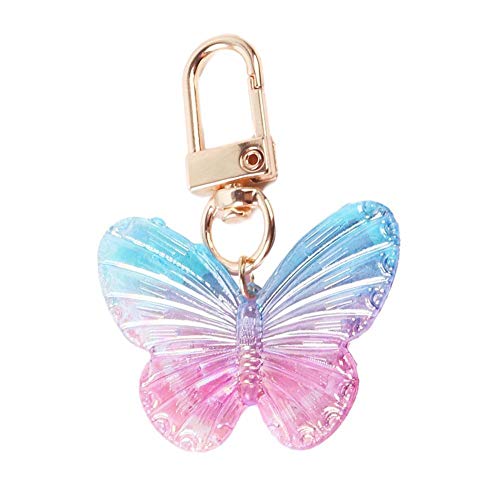 Llavero de mariposa colorido, llaveros de cristal para mujeres y niñas, bolso, bolso, dijes, colgante, aleación, artesanía, llavero de coche, regalo de cumpleaños