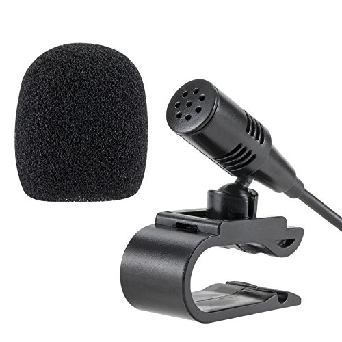 Lling(TM) 3.5mm Conjunto de micrófono externo Micrófono para la unidad principal del vehículo del automóvil Bluetooth Radio estéreo GPS DVD