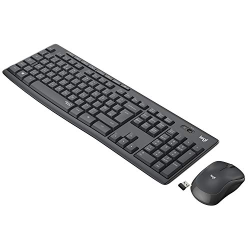 Logitech MK295 Combo de Ratón y Teclado Inalámbricos: Tecnología SilentTouch, Teclado Numérico Completo, Botones de Atajos, Receptor Nano USB, 90 % Menos de Ruido, Disposición QWERTY Español - Negro