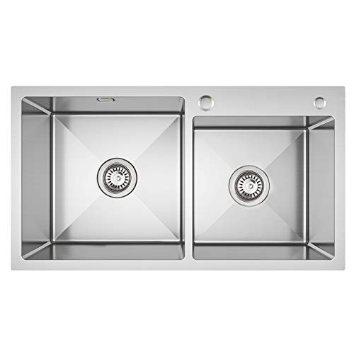 fregadero dos senos 80 cm