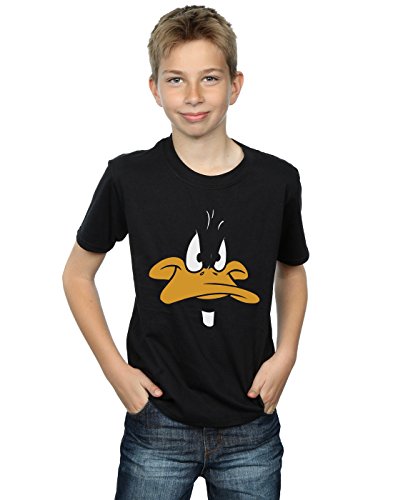 Looney Tunes niños Daffy Duck Big Face Camiseta 5-6 Years Negro