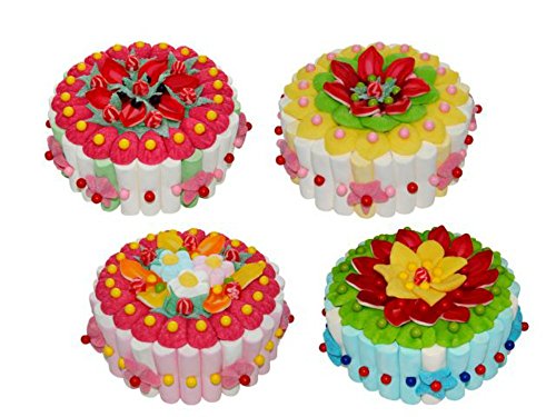 Lote de 2 Tartas Decorativas de Golosinas"Diseño". (Surtidas). Juguetes y Regalos Baratos para Fiestas de Cumpleaños, Bodas, Bautizos, Comuniones y Eventos.        