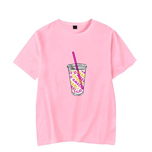 LuBHnna Charli D'Amelio camiseta para niñas, Hype House Merch Unisex cuello redondo Harajuku Summer Cool Ice Coffee Splatter camiseta divertida camiseta para hombres mujeres adolescentes