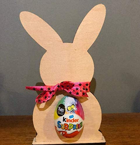 Lunares cielo lindo Pascua Kinder Huevo, decoración de forma de conejo, decoración de conejo de Pascua, regalo único de corte láser de madera contrachapada natural Lunares cielo lindo Pascua Kinder Huevo, decoración de forma de conejo, decoración de conejo de Pascua, regalo único de corte láser de madera contrachapada natural