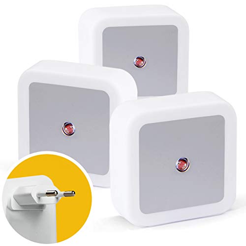 Luz de Noche LED, 7 Star Enchufe de Luz Nocturna en Pared con Sensor Inteligente Encendido / Apagado Automático en Pared, 3 Piezas Lampara de Noche de la UE para Dormitorio, Pasillo, Escaleras Luz de Noche LED, 7 Star Enchufe de Luz Nocturna en Pared con Sensor Inteligente Encendido / Apagado Automático en Pared, 3 Piezas Lampara de Noche de la UE para Dormitorio, Pasillo, Escaleras
