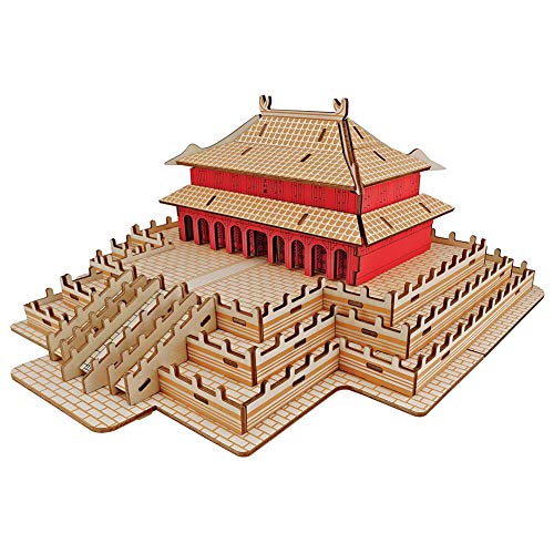 LXYCLOVER Juguete Modelo de Arquitectura Antigua China de Rompecabezas 3D - Juego de construcción de Madera de Corte por láser para niños Adultos (The Hall of Supreme Harmony)