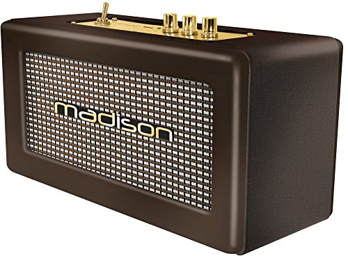 Madison Freesound-Vintage-Wd - Altavoz Bluetooth, Marrón