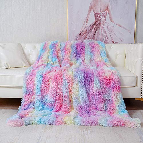 Manta, El único Diseño de Color Arcoíris en el Mercado Esponjosa Manta para Sofás en 2021, 130 x 160cm Manta para Cama de Microfibra de Piel Artificial Suave y Cálida, Adecuada para Sofá o Cama Manta, El único Diseño de Color Arcoíris en el Mercado Esponjosa Manta para Sofás en 2021, 130 x 160cm Manta para Cama de Microfibra de Piel Artificial Suave y Cálida, Adecuada para Sofá o Cama