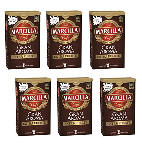 Marcilla Café molido Gran Aroma Extra Fuerte - 6 paquetes de 250 gr Marcilla Café molido Gran Aroma Extra Fuerte - 6 paquetes de 250 gr