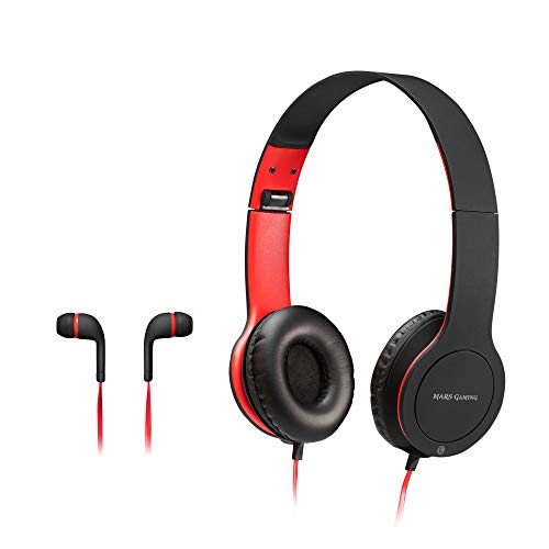 Mars Gaming MHCX, Pack Gamer, Cascos+Auriculares in-Ear, Jack 3.5, Soft Touch