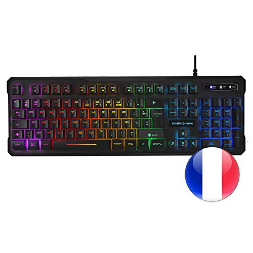 Mars Gaming MK218, teclado H-Mechanical Red, LED RGB 9 efectos, layout francés Mars Gaming MK218, teclado H-Mechanical Red, LED RGB 9 efectos, layout francés