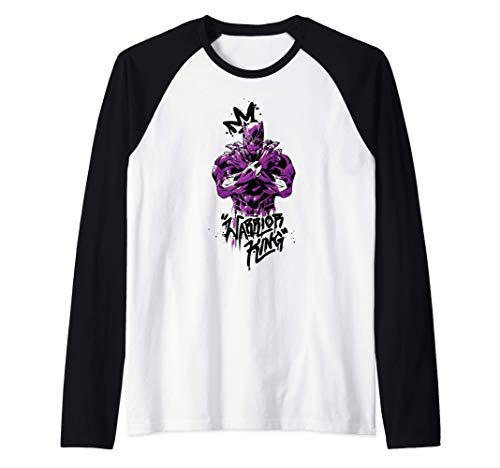 Marvel Black Panther Purple Warrior King Camiseta Manga Raglan