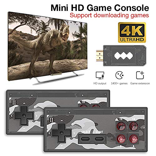 [Más reciente actualizado] Consola de videojuegos retro, Consola de juegos portátil retro 4K Juegos NES integrados de más de 1400+ que no se repiten, Compatible con interfaz HD HDMI