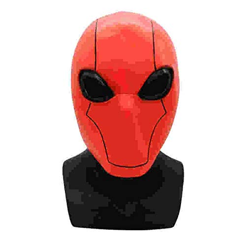 Máscara de Red Hood, Cosplay Atrezzo Red Hood Cabeza Completa de látex máscara del Partido de Halloween Cosplay Atrezzo (Color : Mask)