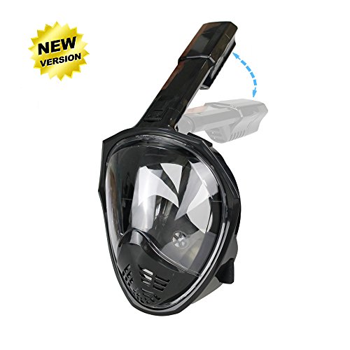 Máscara de snorkel panorámica completa, ZMZTec 2018 NUEVO Máscara de snorkel plegable, antivaho y anti-fuga, máscara de buceo con respiración libre y gran vista (S/M)