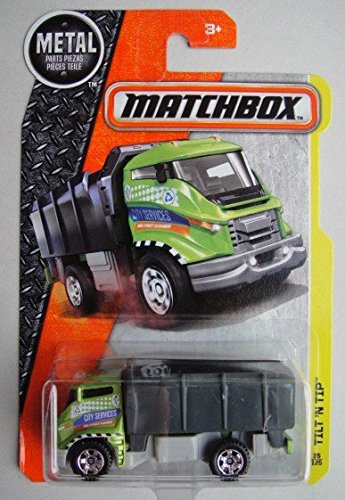 Matchbox, 2016 MBX Construction, Tilt 'N Tip Garbage Truck [Green] #35/125 by Matchbox