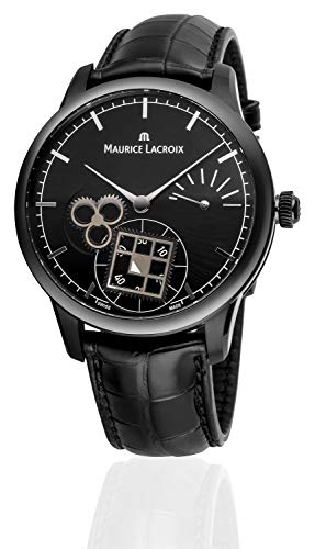 Maurice Lacroix Masterpiece Square Wheel Limited Edition MP7158-PVB01-302-1 - Reloj de pulsera analógico para hombre, correa de piel de cocodrilo, color negro