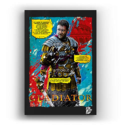 Maximus Decimus Meridius de la película Gladiator - Pintura Enmarcado Original, Imagen Pop-Art, Impresión Póster, Impresion en Lienzo, Cuadro, Cómics, Cartel de la Película