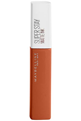 Maybelline New York, SuperStay Matte Ink, Pintalabios Mate de Larga Duración, Tono 135 - Globe Trotter, Rojo Ladrillo Nude