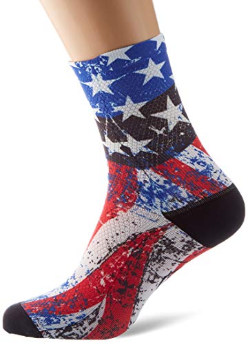 MB WEAR Socks Fun American New L/XL, Unisex Adulto, Negro/Azul/Rojo Y Blanco, Medio