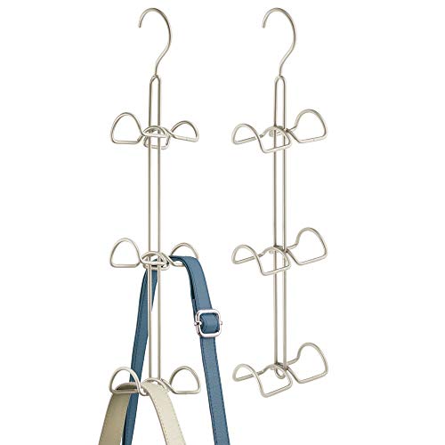 mDesign Juego de 2 colgadores de ropa multiusos – Percheros metálicos dobles para ordenar armarios y ahorrar espacio – Organizador de bolsos, chaquetas, pañuelos, accesorios y mochilas – plateado mate mDesign Juego de 2 colgadores de ropa multiusos – Percheros metálicos dobles para ordenar armarios y ahorrar espacio – Organizador de bolsos, chaquetas, pañuelos, accesorios y mochilas – plateado mate