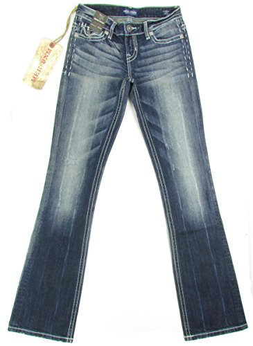 MEK DNM USA Karouba - Pantalones vaqueros ajustados para mujer, corte ajustado, color azul oscuro y gris azul oscuro 25W x 34L