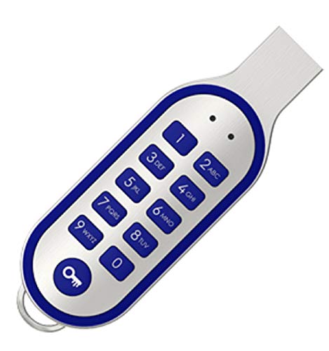 Memoria USB 2.0 segura de 16 GB con código PIN Introducción 100% de hardware (aluminio/azul)